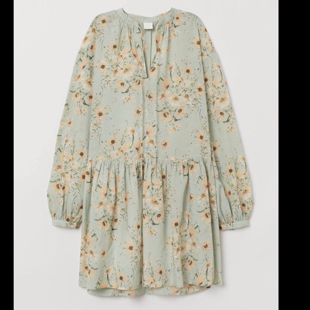 H&M mint green babydoll minidress